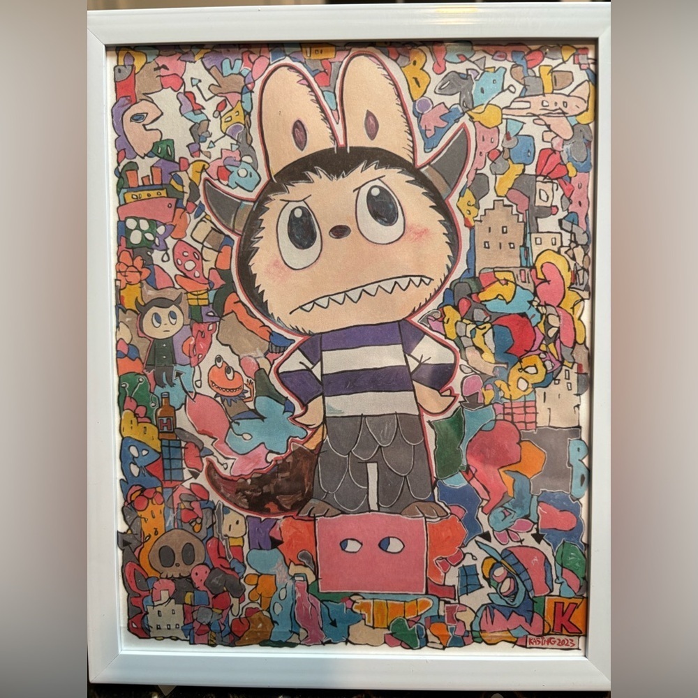 Labubu Art in Picture Frame - Picture 2 of 3